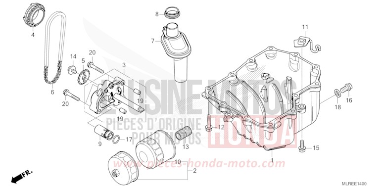 OIL PAN/OIL PUMP for Hornet 500 PEARL HIMALAYAS WHITE (NHA87) from 2024